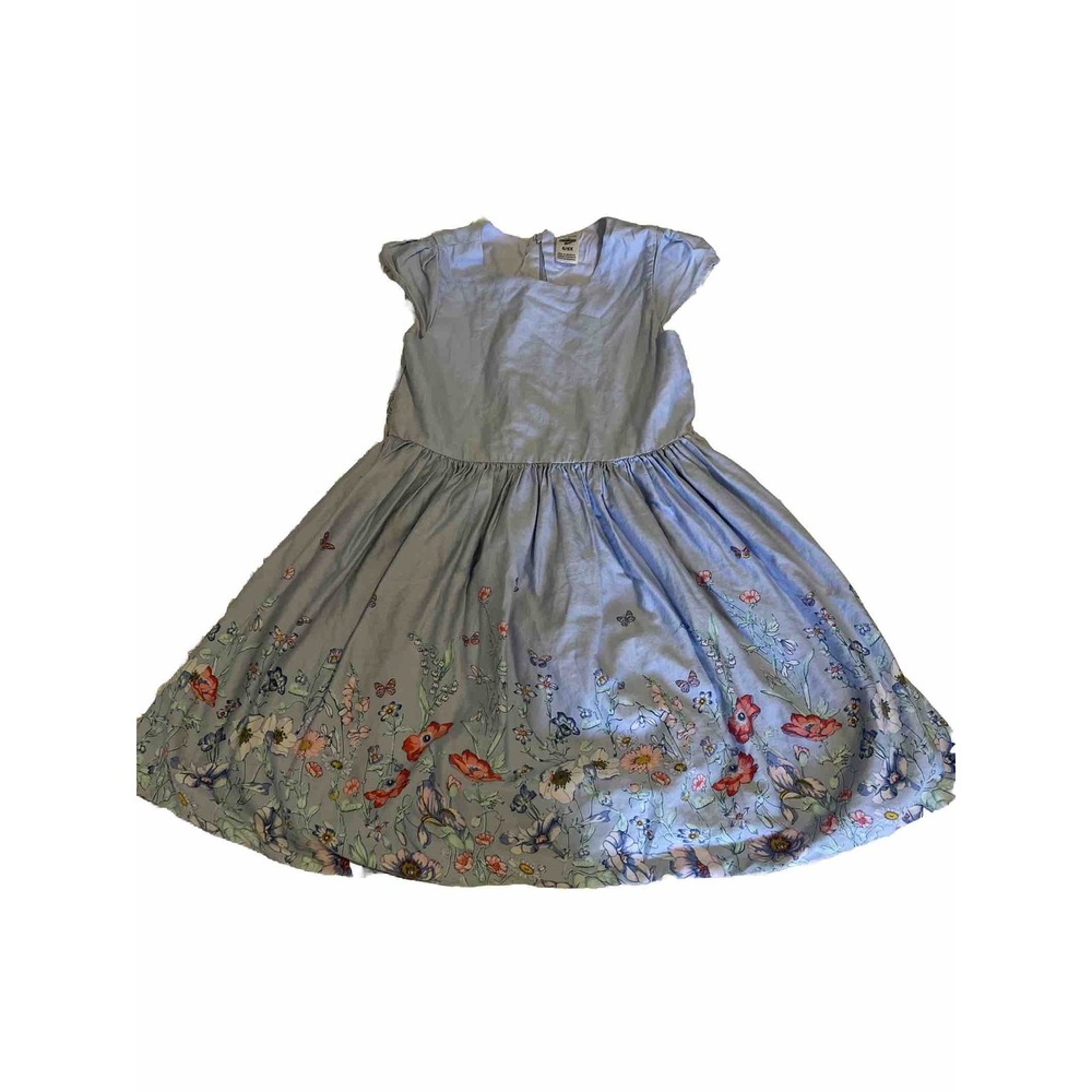 Girls Size 6/6x Blue Floral Cap Sleeve‎ Dress Oshkosh Bigosh